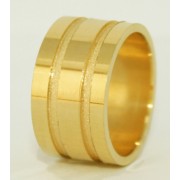 Aliança em Ouro Amarelo 18K Personalizado Trabalhado.